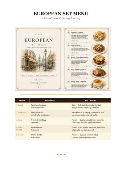 European Set Menu