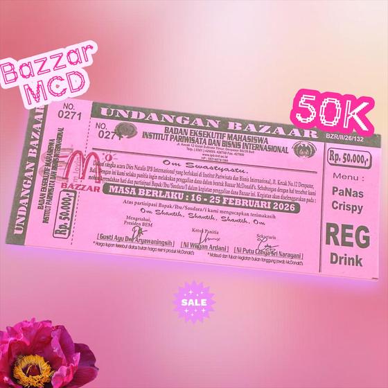 Bazaar ticket promotion
